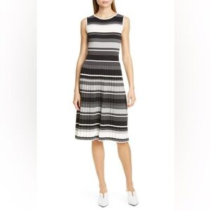 Kate Spade Striped Sleeveless Sweater Dress Black & White Sz S